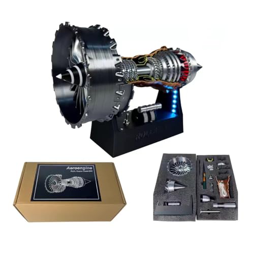 Motor Modell, TR900 Turbofan Engine Modell, Einstellbare Geschwindigkeit Flugzeugmotor mit Licht, Mechanische Wissenschaft Bildung Spielzeug Geschenk Dekor für Erwachsene, 28cm (Montageversion) von ZONSGIN