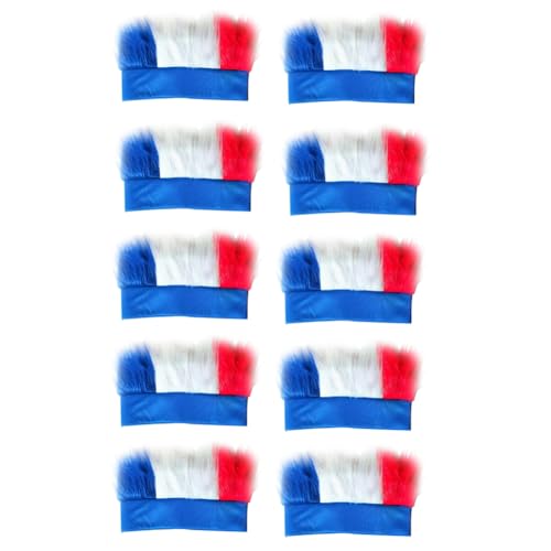 ZONTTR 10 x blau-weiß-rote Kopfbedeckungen, universelle Spielrequisiten für Fußballspiele, Festival-Events, 2024-Match von ZONTTR