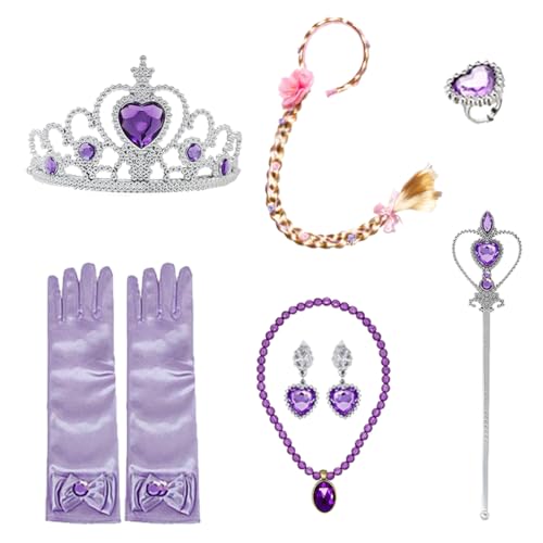 ZOOMPIL 9pcs Prinzessin Kostüme Zubehör, Prinzessin Kostüm Schmuck Zubehör, Mädchen Kostüm Party Set, für Mädchen Kinder Party Geburtstag Kostüm von ZOOMPIL