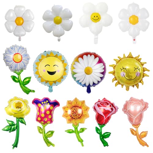ZOOMPIL Blume Geformte Luftballons, Blumen Folienballons Set, 15pcs Blumen Geburtstag Luftballons Set, Mit Sonnenblume, Rose, Gänseblümchenmuster, für Babyparty Hochzeit Party Deko Geburtstag ZOOMPIL Blume Geformte Luftballons, Blumen Folienballons Set, 15pcs Blumen Geburtstag Luftballons Set, Mit Sonnenblume, Rose, Gänseblümchenmuster, für Babyparty Hochzeit Party Deko Geburtstag von ZOOMPIL