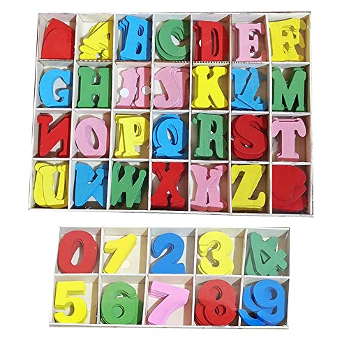 ZOOMPIL Bunt Holzbuchstaben, Holz Nummern und Buchstaben Set, mit Mini Bunt Herz,Kinder-Holzspielzeug Alphabet & Nummer,Early Learning pädagogisches Spielzeug Geschenk(172 Stück) von ZOOMPIL