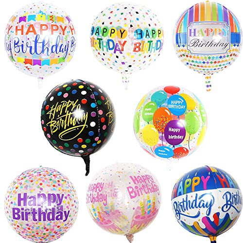 ZOOMPIL Folienballon Happy Birthday, Runde Geburtstags Folienballons 8 Stücke, Geburtstagsballondekoration mit Buntem Muster, Luftballons für Party Dekoration Geburtstag ZOOMPIL Folienballon Happy Birthday, Runde Geburtstags Folienballons 8 Stücke, Geburtstagsballondekoration mit Buntem Muster, Luftballons für Party Dekoration Geburtstag von ZOOMPIL