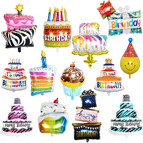 ZOOMPIL Happy Birthday Luftballon, 13 Stück Folienballon Happy Birthday, Geburtstagsballondekoration mit Buntem Muster, niedlichen Luftballons für Karneval Urlaub Party Dekoration ZOOMPIL Happy Birthday Luftballon, 13 Stück Folienballon Happy Birthday, Geburtstagsballondekoration mit Buntem Muster, niedlichen Luftballons für Karneval Urlaub Party Dekoration von ZOOMPIL