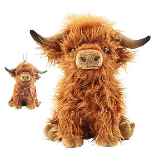 ZOOMPIL Hochlandkuh Plüschtier, 25cm Hochlandkuh Stofftiere, Cartoon Kuh Schlüsselanhänger, Stofftier Figur Spielzeug Rind, Kuschel Langhaar Stier SpielzeugSpielzeugpuppe Plüschtier für Kind ZOOMPIL Hochlandkuh Plüschtier, 25cm Hochlandkuh Stofftiere, Cartoon Kuh Schlüsselanhänger, Stofftier Figur Spielzeug Rind, Kuschel Langhaar Stier SpielzeugSpielzeugpuppe Plüschtier für Kind von ZOOMPIL