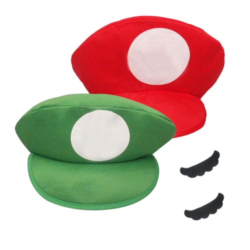 ZOOMPIL Klassische Cappy Cap, Cosplay kostüm zubehör, Mütze rot und grün perfekt für Karneval Halloween Cosplay Kostümdekoration für Jungen Mädchen Kinder Erwachsener ZOOMPIL Klassische Cappy Cap, Cosplay kostüm zubehör, Mütze rot und grün perfekt für Karneval Halloween Cosplay Kostümdekoration für Jungen Mädchen Kinder Erwachsener von ZOOMPIL