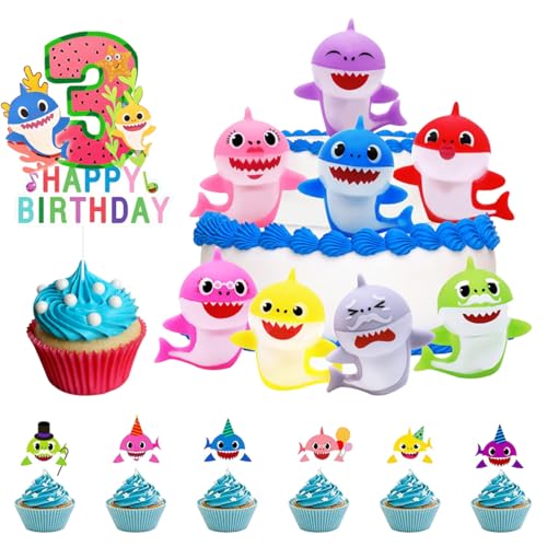 ZOOMPIL Shark Geburtstags Cake Toppers, 15Pcs Shark Kuchen Dekoration Set, Tortendeko 3. Geburtstag, für Haifisch Party Kuchen Dekoration Lieferungen für Kinder Babyparty Geburtstag ZOOMPIL Shark Geburtstags Cake Toppers, 15Pcs Shark Kuchen Dekoration Set, Tortendeko 3. Geburtstag, für Haifisch Party Kuchen Dekoration Lieferungen für Kinder Babyparty Geburtstag von ZOOMPIL