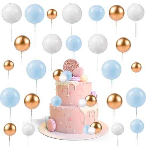 ZOOMPIL Tortendeko Kugeln Cake Topper, 108pcs Tortendeko Kugeln Set, Happy Birthday Cake Topper, DIY Kuchen Topper, für Tortendeko Geburtstag Hochzeit Hochzeitstag Babyparty von ZOOMPIL