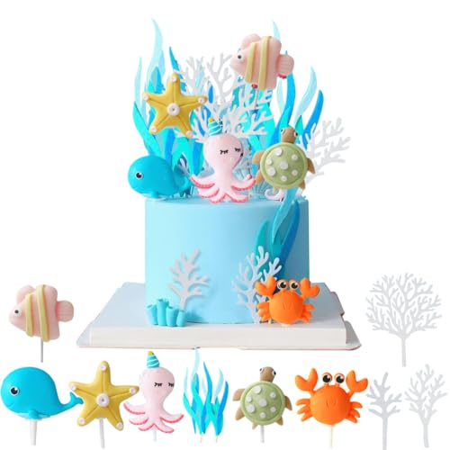 ZOOMPIL Unterwasserwelt Cake Topper, 11 Stück Meerestier Tortendeko, Ozean Thema Tortendeko Geburtstag, für Kinder Party Geburtstag Party Kuchen Dekoration Supplies ZOOMPIL Unterwasserwelt Cake Topper, 11 Stück Meerestier Tortendeko, Ozean Thema Tortendeko Geburtstag, für Kinder Party Geburtstag Party Kuchen Dekoration Supplies von ZOOMPIL