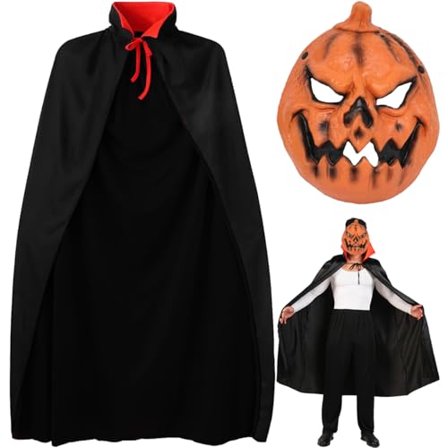 ZOOMPIL Vampirumhang Unisex Umhang, Halloween Kürbismaske, Halloween Umhang und Kürbismaske für Halloween Weihnachten Karneval Kostüm, Halloween Kostüm Cosplay ZOOMPIL Vampirumhang Unisex Umhang, Halloween Kürbismaske, Halloween Umhang und Kürbismaske für Halloween Weihnachten Karneval Kostüm, Halloween Kostüm Cosplay von ZOOMPIL