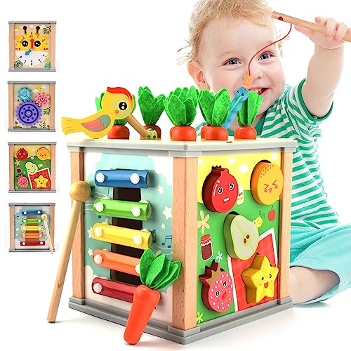ZOOYAUE Motorikwürfel Aktivitätswürfel aus Holz 6 in 1 Montessori Spielzeug, Activity Center Baby ab 3 Jahr, Activity Spielzeug Holz Motorikspielzeug Holzspielzeug Lernspielzeug für Klein Kinder Baby ZOOYAUE Motorikwürfel Aktivitätswürfel aus Holz 6 in 1 Montessori Spielzeug, Activity Center Baby ab 3 Jahr, Activity Spielzeug Holz Motorikspielzeug Holzspielzeug Lernspielzeug für Klein Kinder Baby von ZOOYAUE