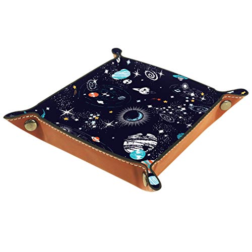 ZORE_FINE5 Ledertablett für Schmuck, Würfelspiele, Schlüssel, Münzen, Süßigkeiten, faltbar, 11,5 cm, Galaxie, Weltraum, Sterne, Planeten mit Raketen ZORE_FINE5 Ledertablett für Schmuck, Würfelspiele, Schlüssel, Münzen, Süßigkeiten, faltbar, 11,5 cm, Galaxie, Weltraum, Sterne, Planeten mit Raketen von ZORE_FINE5