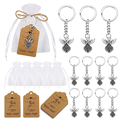 ZORESCOLEO 30 Stück/Set Anhänger Schlüsselanhänger Taufe Schlüsselanhänger mit Anhänger Garntasche für Kinderdusche Taufe Party von ZORESCOLEO