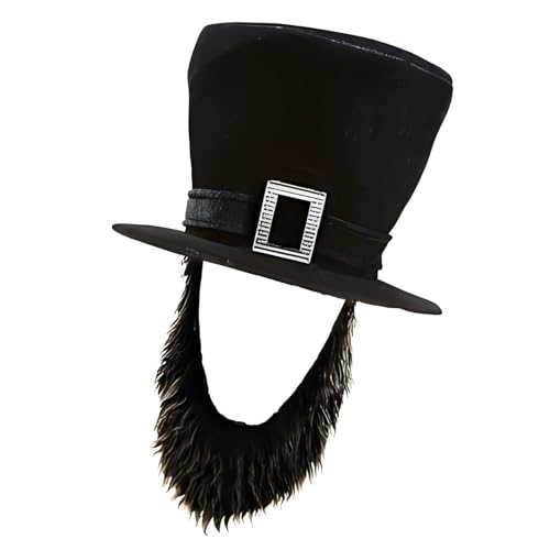 ZORESCOLEO Eleganter Piratenkostüm-Hut mit abnehmbarem Bart Halloween-Party-Accessoire, geeignet für Erwachsene, 54–58 cm Kopfumfang von ZORESCOLEO