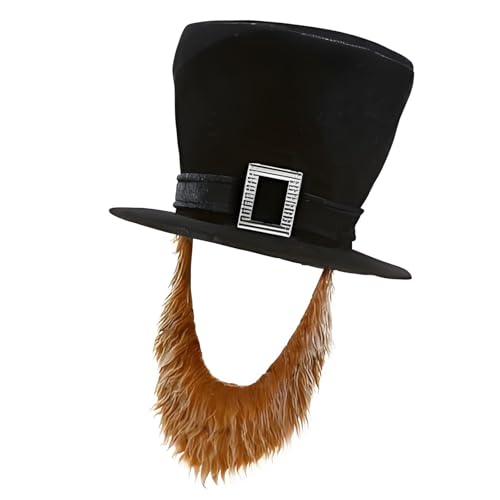 ZORESCOLEO Eleganter Piratenkostüm-Hut mit abnehmbarem Bart Halloween-Party-Accessoire, geeignet für Erwachsene, 54–58 cm Kopfumfang von ZORESCOLEO