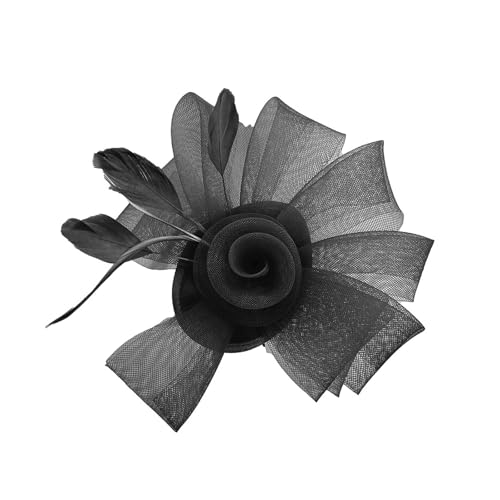 ZORESCOLEO Gefiederte Tüll-Haarspange, Rollenspiel-Accessoire, Kopfschmuck für Abendveranstaltungen, Partys, Anlässe, Kostüm-Kopfbedeckung von ZORESCOLEO