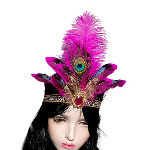 ZORESCOLEO Indisches Kostüm, Haarband für Karneval, Party, Festival, Requisiten, gefiedertes Haarband, indischer Haarreif, Cosplay, Kopfbedeckung, Damen Kopfbedeckung ZORESCOLEO Indisches Kostüm, Haarband für Karneval, Party, Festival, Requisiten, gefiedertes Haarband, indischer Haarreif, Cosplay, Kopfbedeckung, Damen Kopfbedeckung von ZORESCOLEO
