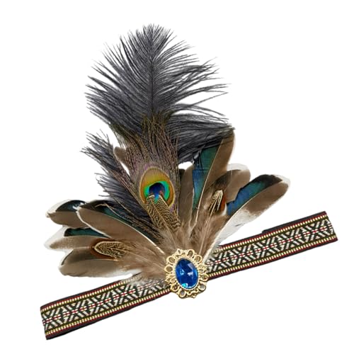 ZORESCOLEO Indisches Kostüm, Haarband für Karneval, Party, Festival, Requisiten, gefiedertes Haarband, indischer Haarreif, Cosplay, Kopfbedeckung, Damen Kopfbedeckung ZORESCOLEO Indisches Kostüm, Haarband für Karneval, Party, Festival, Requisiten, gefiedertes Haarband, indischer Haarreif, Cosplay, Kopfbedeckung, Damen Kopfbedeckung von ZORESCOLEO