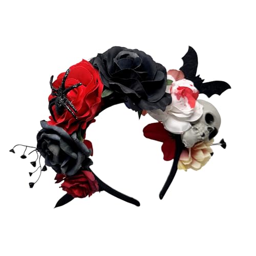 ZORESCOLEO Kunstblumen-Haarschmuck mit Totenkopf für Kostümpartys, Halloween und Musik-Festivals, Feiern, Fotografie ZORESCOLEO Kunstblumen-Haarschmuck mit Totenkopf für Kostümpartys, Halloween und Musik-Festivals, Feiern, Fotografie von ZORESCOLEO