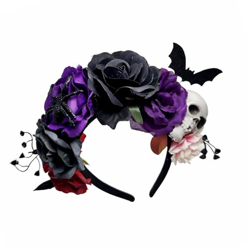 ZORESCOLEO Kunstblumen-Haarschmuck mit Totenkopf für Kostümpartys, Halloween und Musik-Festivals, Feiern, Fotografie ZORESCOLEO Kunstblumen-Haarschmuck mit Totenkopf für Kostümpartys, Halloween und Musik-Festivals, Feiern, Fotografie von ZORESCOLEO