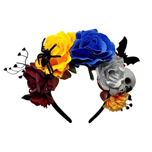 ZORESCOLEO Kunstblumen-Haarschmuck mit Totenkopf für Kostümpartys, Halloween und Musik-Festivals, Feiern, Fotografie ZORESCOLEO Kunstblumen-Haarschmuck mit Totenkopf für Kostümpartys, Halloween und Musik-Festivals, Feiern, Fotografie von ZORESCOLEO