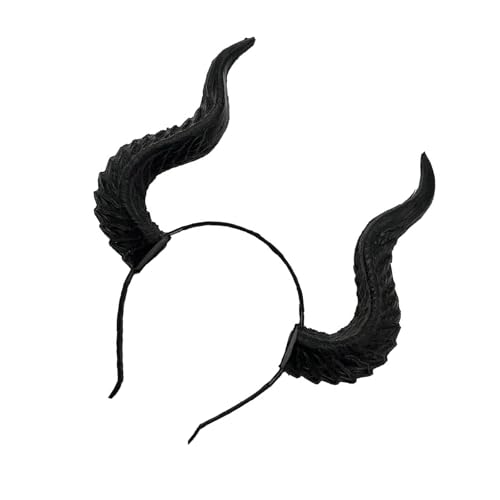 ZORESCOLEO Langes böses Horn Stirnband für Erwachsene Cosplay Kostüm Teufelshorn Rentier Hairhoop Halloween Party Cosplay Haarteile von ZORESCOLEO