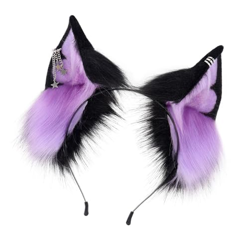 ZORESCOLEO Plüsch-Cosplay-Haarband mit realistischen Tierohren, 4 Farben, Kunstfell-Accessoire für Erwachsene und Kinder von ZORESCOLEO