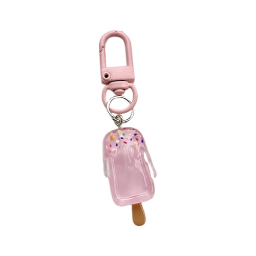 ZORESCOLEO Schöner Cartoon-Eiscreme-Schlüsselanhänger, stabile Harzringe für Taschen, Charm-Zubehör für Freunde, Kindergeburtstage von ZORESCOLEO