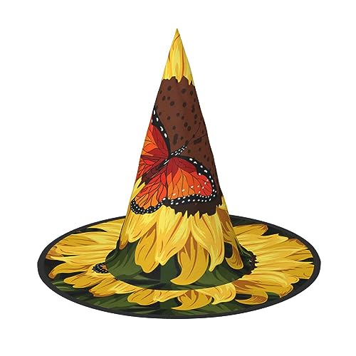 ZORIN Halloween-Hexenhut für Erwachsene, Zauberer-Hüte, Kostüme, Insekten und Sonnenblumen, Hexenhut, Halloween-Dekoration, Kostüm-Zubehör für Halloween, Cosplay, Party, Maskerade, Haustiere, Garten von ZORIN