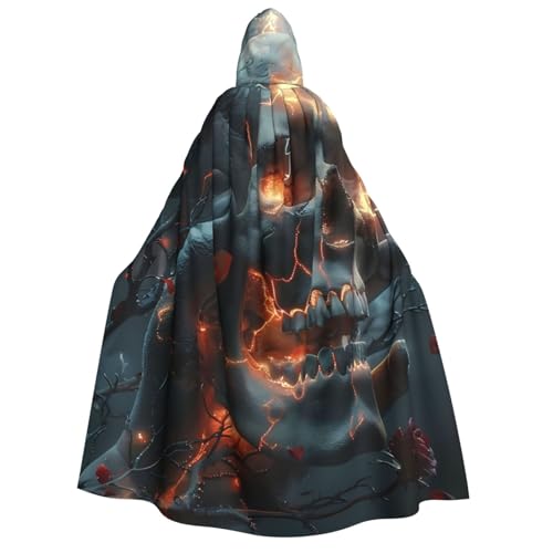 ZORIN Halloween-Kapuzenumhang, 150 cm, Feuerblitz, Dornen, Totenkopf, ausgefallener Umhang mit Kapuze, Umhang für Halloween, Weihnachten, Kostüm, Sensenmann, Vampir-Party, Teufel, Hexe, Zauberer ZORIN Halloween-Kapuzenumhang, 150 cm, Feuerblitz, Dornen, Totenkopf, ausgefallener Umhang mit Kapuze, Umhang für Halloween, Weihnachten, Kostüm, Sensenmann, Vampir-Party, Teufel, Hexe, Zauberer von ZORIN