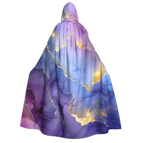 ZORIN Halloween-Kapuzenumhang, 150 cm, blau-goldener Marmor, ausgefallener Umhang mit Kapuze, Umhang für Halloween, Weihnachten, Kostüm, Sensenmann, Vampir-Party, Teufel, Hexe, Zauberer, Cosplay ZORIN Halloween-Kapuzenumhang, 150 cm, blau-goldener Marmor, ausgefallener Umhang mit Kapuze, Umhang für Halloween, Weihnachten, Kostüm, Sensenmann, Vampir-Party, Teufel, Hexe, Zauberer, Cosplay von ZORIN