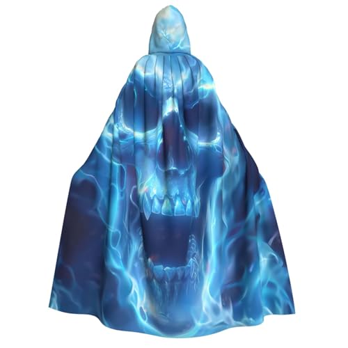 ZORIN Halloween-Kapuzenumhang, 150 cm, blauer Feuerschädel Nebel, ausgefallener Umhang mit Kapuze, Umhang für Halloween, Weihnachten, Kostüm, Sensenmann, Vampir-Party, Teufel, Hexe, Zauberer, Cosplay ZORIN Halloween-Kapuzenumhang, 150 cm, blauer Feuerschädel Nebel, ausgefallener Umhang mit Kapuze, Umhang für Halloween, Weihnachten, Kostüm, Sensenmann, Vampir-Party, Teufel, Hexe, Zauberer, Cosplay von ZORIN