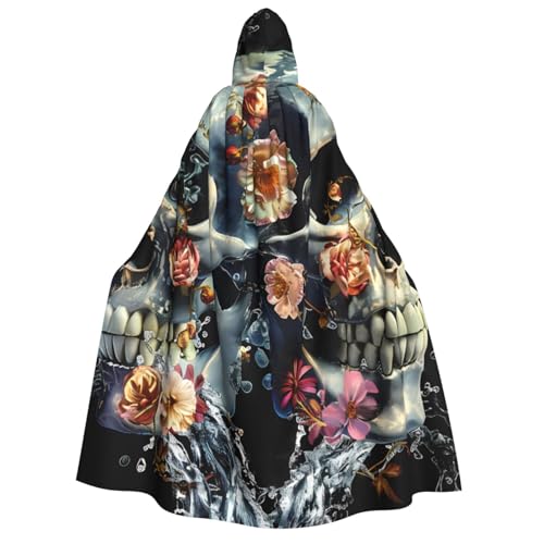 ZORIN Halloween-Kapuzenumhang, 150 cm, florales antikes Skelett, ausgefallener Umhang mit Kapuze, Umhang für Halloween, Weihnachten, Kostüm, Sensenmann, Vampir-Party, Teufel, Hexe, Zauberer, Cosplay ZORIN Halloween-Kapuzenumhang, 150 cm, florales antikes Skelett, ausgefallener Umhang mit Kapuze, Umhang für Halloween, Weihnachten, Kostüm, Sensenmann, Vampir-Party, Teufel, Hexe, Zauberer, Cosplay von ZORIN