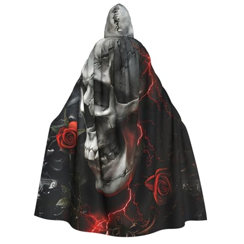 ZORIN Halloween Kapuzenumhang 150 cm Blitzschädel Floral Fancy Cape Kapuzenmantel Umhang für Halloween Weihnachten Kostüm Sensenmann Vampir Party Teufel Hexe Zauberer Cosplay ZORIN Halloween Kapuzenumhang 150 cm Blitzschädel Floral Fancy Cape Kapuzenmantel Umhang für Halloween Weihnachten Kostüm Sensenmann Vampir Party Teufel Hexe Zauberer Cosplay von ZORIN