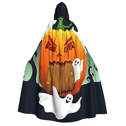 ZORIN Halloween-Kostüm für Erwachsene, Umhang mit Kapuze, Cosplay, Geister und Kürbishaus, Kapuzenmantel, Verkleidung für Teufel, Hexe, Zauberer, Vampir, Länge 150 cm von ZORIN
