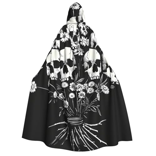 ZORIN Halloween-Umhang mit Kapuze, 150 cm, Blumenstrauß, Totenkopf, ausgefallener Umhang mit Kapuze, Umhang für Halloween, Weihnachten, Kostüm, Sensenmann, Vampir-Party, Teufel, Hexe, Zauberer ZORIN Halloween-Umhang mit Kapuze, 150 cm, Blumenstrauß, Totenkopf, ausgefallener Umhang mit Kapuze, Umhang für Halloween, Weihnachten, Kostüm, Sensenmann, Vampir-Party, Teufel, Hexe, Zauberer von ZORIN