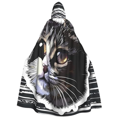 ZORIN Halloween-Umhang mit Kapuze, 150 cm, Katzenaugen-Patche, lustiger ausgefallener Umhang mit Kapuze, Umhang für Halloween, Weihnachten, Kostüm, Sensenmann, Vampir-Party, Teufel, Hexe, Zauberer ZORIN Halloween-Umhang mit Kapuze, 150 cm, Katzenaugen-Patche, lustiger ausgefallener Umhang mit Kapuze, Umhang für Halloween, Weihnachten, Kostüm, Sensenmann, Vampir-Party, Teufel, Hexe, Zauberer von ZORIN