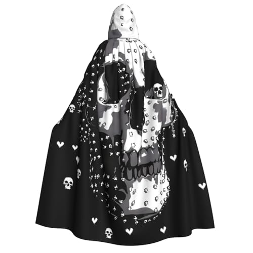 ZORIN Halloween-Umhang mit Kapuze, 150 cm, Totenkopf-Herz, ausgefallener Umhang mit Kapuze, Umhang für Halloween, Weihnachten, Kostüm, Sensenmann, Vampir-Party, Teufel, Hexe, Zauberer, Cosplay ZORIN Halloween-Umhang mit Kapuze, 150 cm, Totenkopf-Herz, ausgefallener Umhang mit Kapuze, Umhang für Halloween, Weihnachten, Kostüm, Sensenmann, Vampir-Party, Teufel, Hexe, Zauberer, Cosplay von ZORIN