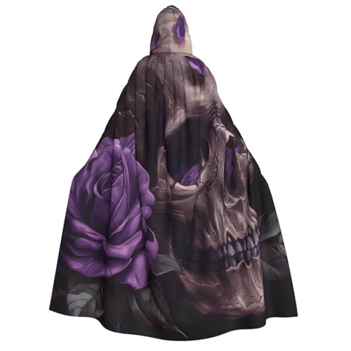 ZORIN Halloween-Umhang mit Kapuze, 150 cm, Totenkopf-Zweig, violette Rose, ausgefallener Umhang mit Kapuze, Umhang für Halloween, Weihnachten, Kostüm, Sensenmann, Vampir-Party, Teufel, Hexe, Zauberer ZORIN Halloween-Umhang mit Kapuze, 150 cm, Totenkopf-Zweig, violette Rose, ausgefallener Umhang mit Kapuze, Umhang für Halloween, Weihnachten, Kostüm, Sensenmann, Vampir-Party, Teufel, Hexe, Zauberer von ZORIN