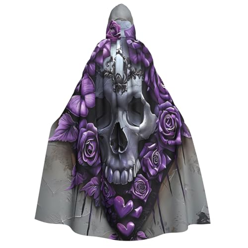 ZORIN Halloween-Umhang mit Kapuze, 150 cm, grauer Totenkopf-Rosen, ausgefallener Umhang mit Kapuze, Umhang für Halloween, Weihnachten, Kostüm, Sensenmann, Vampir-Party, Teufel, Hexe, Zauberer, Cosplay ZORIN Halloween-Umhang mit Kapuze, 150 cm, grauer Totenkopf-Rosen, ausgefallener Umhang mit Kapuze, Umhang für Halloween, Weihnachten, Kostüm, Sensenmann, Vampir-Party, Teufel, Hexe, Zauberer, Cosplay von ZORIN