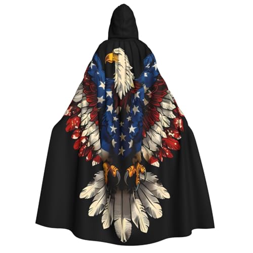 ZORIN Kapuzenumhang, Halloween-Kostüm, 149,9 cm, Bademantel mit Kapuze, Flagge, Adlerflügel, Uni, Fasching, Umhang für Halloween, Weihnachten, Cosplay, Party ZORIN Kapuzenumhang, Halloween-Kostüm, 149,9 cm, Bademantel mit Kapuze, Flagge, Adlerflügel, Uni, Fasching, Umhang für Halloween, Weihnachten, Cosplay, Party von ZORIN