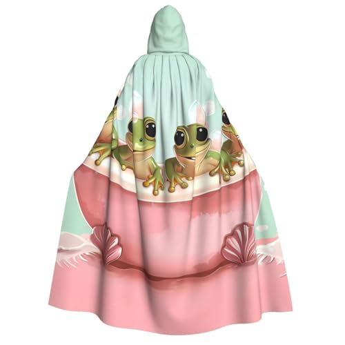 ZORIN Kapuzenumhang, Halloween-Kostüm, 149,9 cm, Bademantel mit Kapuze, Frosch, Schaumstoff, Rosa, Uni, Kostüm-Umhang für Halloween, Weihnachten, Cosplay, Party ZORIN Kapuzenumhang, Halloween-Kostüm, 149,9 cm, Bademantel mit Kapuze, Frosch, Schaumstoff, Rosa, Uni, Kostüm-Umhang für Halloween, Weihnachten, Cosplay, Party von ZORIN