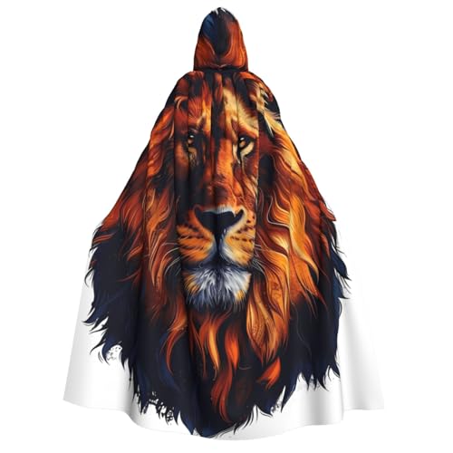 ZORIN Kapuzenumhang, Halloween-Kostüm, 149,9 cm, Bademantel mit Kapuze, majestätischer Löwenkopf, Uni, Kostüm-Umhang für Halloween, Weihnachten, Cosplay-Party ZORIN Kapuzenumhang, Halloween-Kostüm, 149,9 cm, Bademantel mit Kapuze, majestätischer Löwenkopf, Uni, Kostüm-Umhang für Halloween, Weihnachten, Cosplay-Party von ZORIN