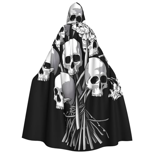 ZORIN Kapuzenumhang, Halloween-Kostüm, 149,9 cm, Robe mit Kapuze, Blumenstrauß, Totenköpfe, schlicht, Uni, Kostüm-Umhang für Halloween, Weihnachten, Cosplay-Party ZORIN Kapuzenumhang, Halloween-Kostüm, 149,9 cm, Robe mit Kapuze, Blumenstrauß, Totenköpfe, schlicht, Uni, Kostüm-Umhang für Halloween, Weihnachten, Cosplay-Party von ZORIN