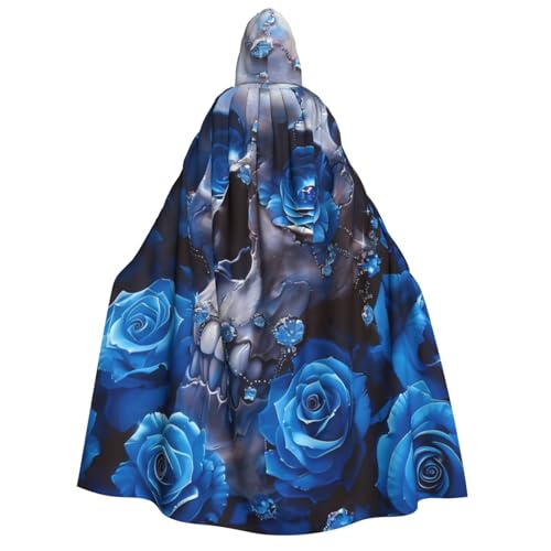 ZORIN Kapuzenumhang, Halloween-Kostüm, 149,9 cm, Robe mit Kapuze, Diamant-Totenkopf-Blumenmuster, blau, Uni, Kostüm-Umhang für Halloween, Weihnachten, Cosplay-Party ZORIN Kapuzenumhang, Halloween-Kostüm, 149,9 cm, Robe mit Kapuze, Diamant-Totenkopf-Blumenmuster, blau, Uni, Kostüm-Umhang für Halloween, Weihnachten, Cosplay-Party von ZORIN