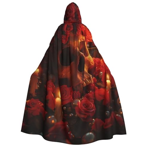 ZORIN Kapuzenumhang, Halloween-Kostüm, 149,9 cm, Robe mit Kapuze, Kerze, Totenkopf, rote Rose, Uni-Kostüm, Umhang für Halloween, Weihnachten, Cosplay-Party ZORIN Kapuzenumhang, Halloween-Kostüm, 149,9 cm, Robe mit Kapuze, Kerze, Totenkopf, rote Rose, Uni-Kostüm, Umhang für Halloween, Weihnachten, Cosplay-Party von ZORIN