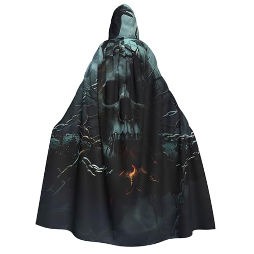 ZORIN Kapuzenumhang, Halloween-Kostüm, 149,9 cm, Robe mit Kapuze, Kette, Dorn, Totenkopf, Rauch, Uni, Fasching, Umhang für Halloween, Weihnachten, Cosplay, Party ZORIN Kapuzenumhang, Halloween-Kostüm, 149,9 cm, Robe mit Kapuze, Kette, Dorn, Totenkopf, Rauch, Uni, Fasching, Umhang für Halloween, Weihnachten, Cosplay, Party von ZORIN