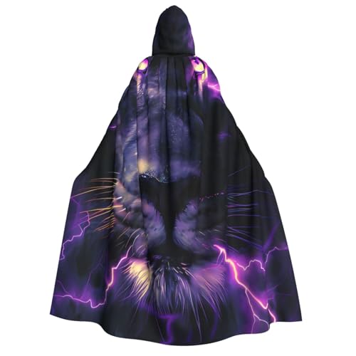 ZORIN Kapuzenumhang, Halloween-Kostüm, 149,9 cm, Robe mit Kapuze, Löwe, lila, Blitz, Uni, Kostüm-Umhang für Halloween, Weihnachten, Cosplay-Party von ZORIN