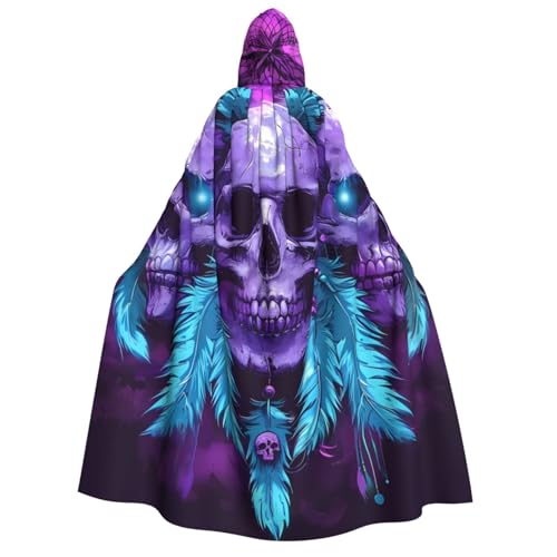 ZORIN Kapuzenumhang, Halloween-Kostüm, 149,9 cm, Robe mit Kapuze, Rock, Lila, drei Totenköpfe, Uni, Fasching, Umhang für Halloween, Weihnachten, Cosplay, Party ZORIN Kapuzenumhang, Halloween-Kostüm, 149,9 cm, Robe mit Kapuze, Rock, Lila, drei Totenköpfe, Uni, Fasching, Umhang für Halloween, Weihnachten, Cosplay, Party von ZORIN