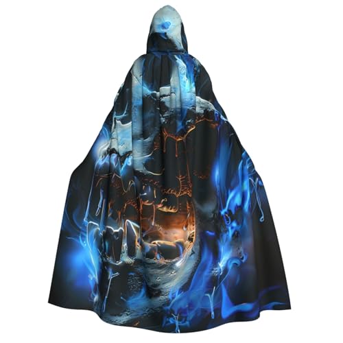 ZORIN Kapuzenumhang, Halloween-Kostüm, 149,9 cm, Robe mit Kapuze, Rock-Flammen, Totenkopf, Uni, Fasching, Umhang für Halloween, Weihnachten, Cosplay-Party ZORIN Kapuzenumhang, Halloween-Kostüm, 149,9 cm, Robe mit Kapuze, Rock-Flammen, Totenkopf, Uni, Fasching, Umhang für Halloween, Weihnachten, Cosplay-Party von ZORIN