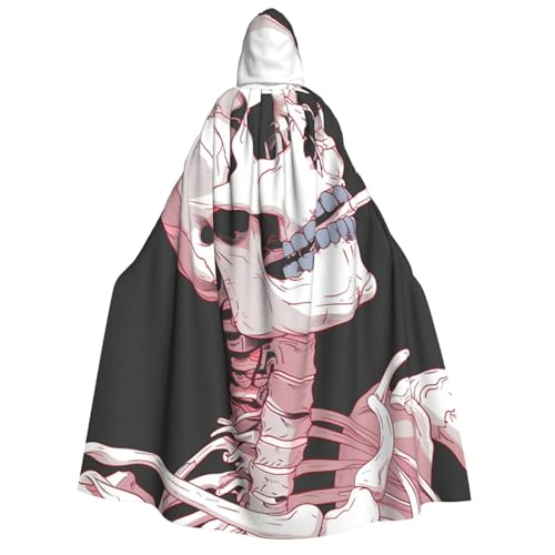 ZORIN Kapuzenumhang, Halloween-Kostüm, 149,9 cm, Robe mit Kapuze, Skelett, Rauchen, einfache Linie, Uni, Kostüm-Umhang für Halloween, Weihnachten, Cosplay-Party ZORIN Kapuzenumhang, Halloween-Kostüm, 149,9 cm, Robe mit Kapuze, Skelett, Rauchen, einfache Linie, Uni, Kostüm-Umhang für Halloween, Weihnachten, Cosplay-Party von ZORIN